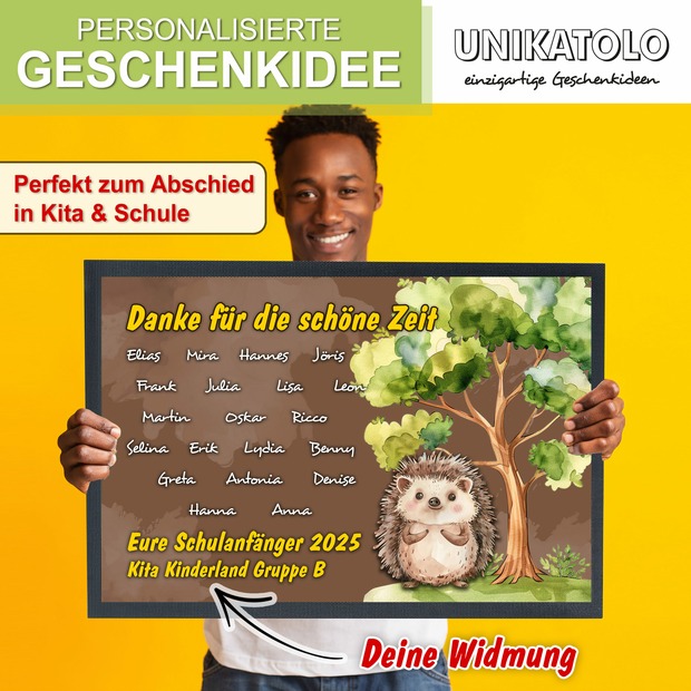 Unikatolo Fußmatte Motiv IGEL KiTa