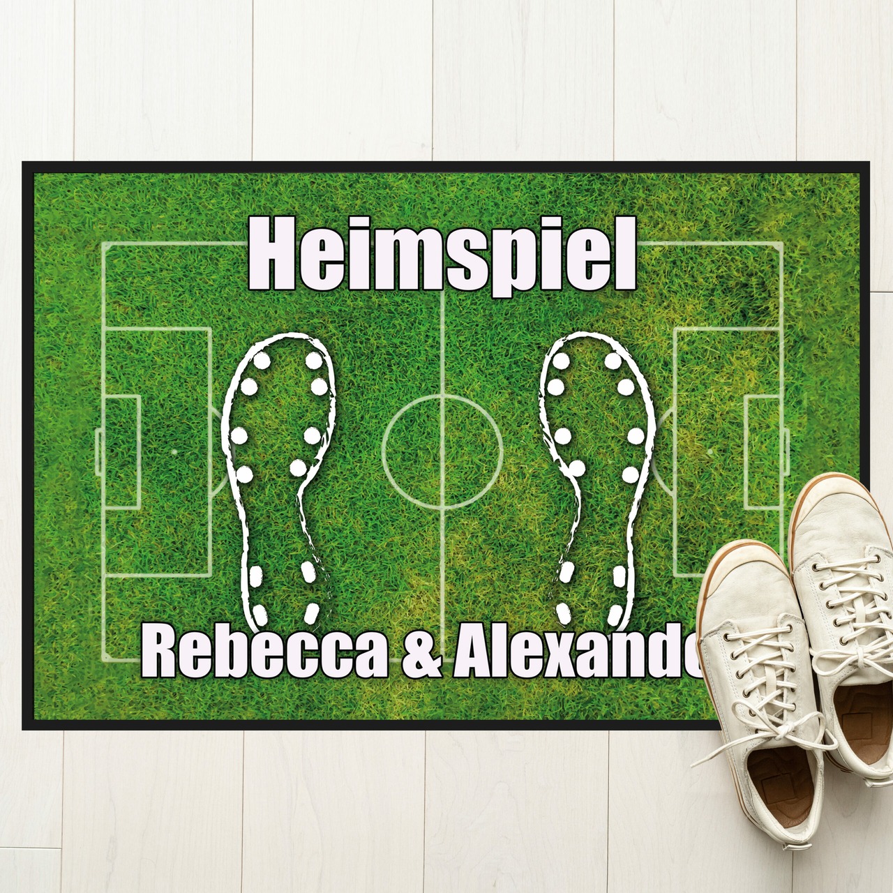 Unikatolo Fußball Fußmatte Heimspiel mit Name personalisiert