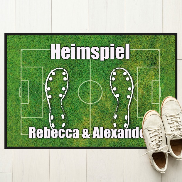 Unikatolo Fußball Fußmatte Heimspiel mit Name personalisiert