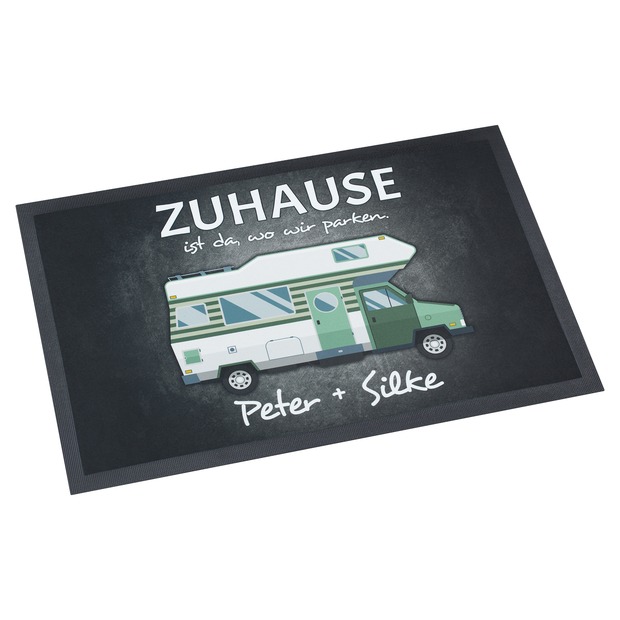 Unikatolo Fußmatte Motiv Wohnmobil mit Name personalisiert