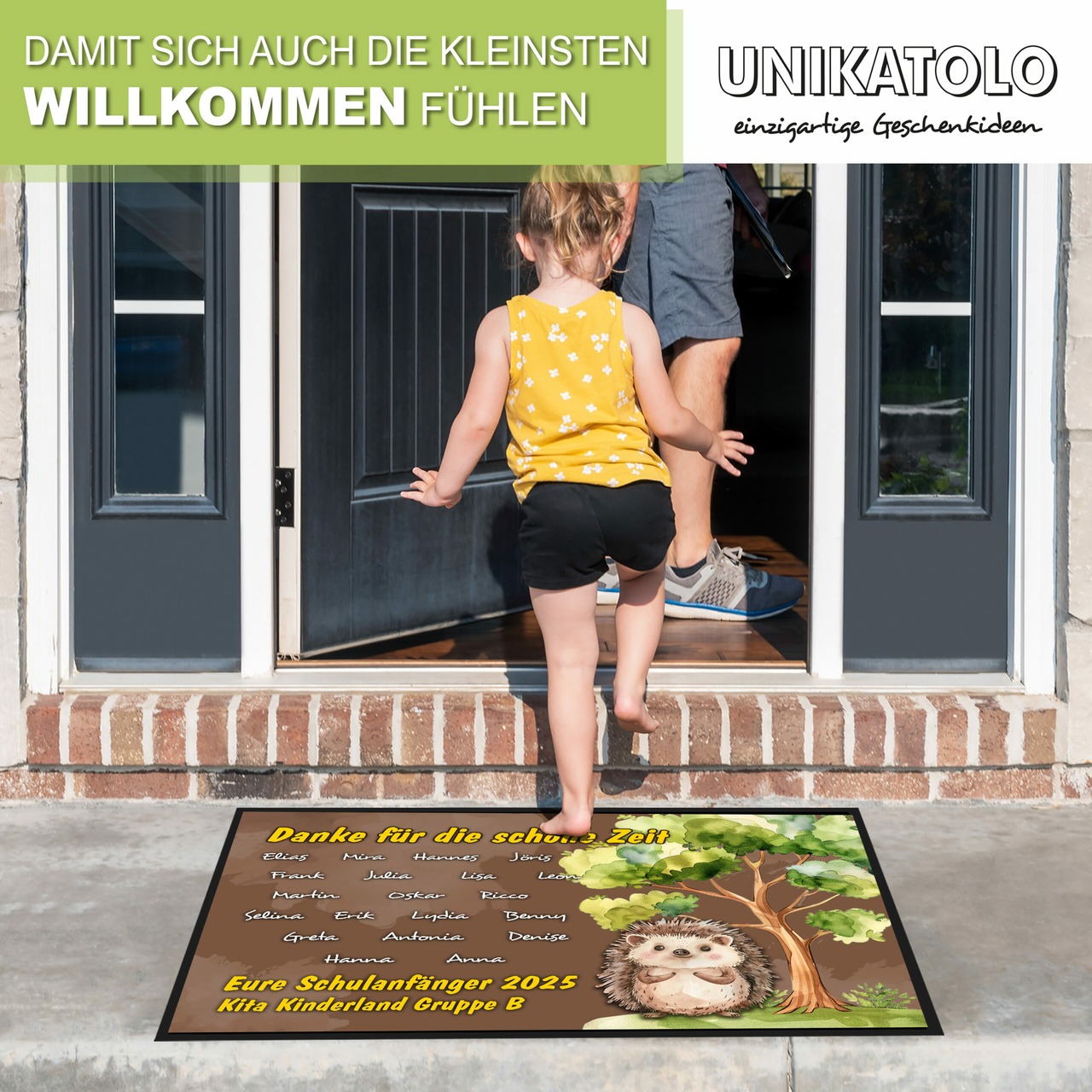 Unikatolo Fußmatte Motiv IGEL KiTa