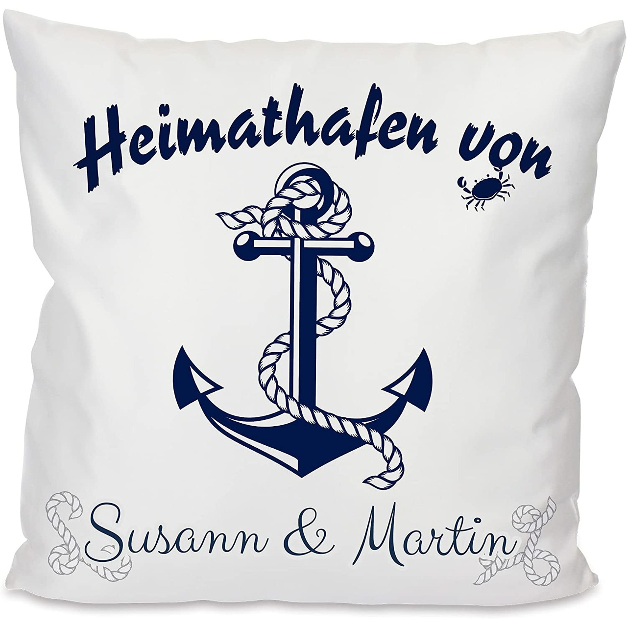 Unikatolo Kissen Motiv Anker mit Name personalisiert
