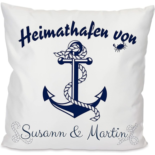 Unikatolo Kissen Motiv Anker mit Name personalisiert