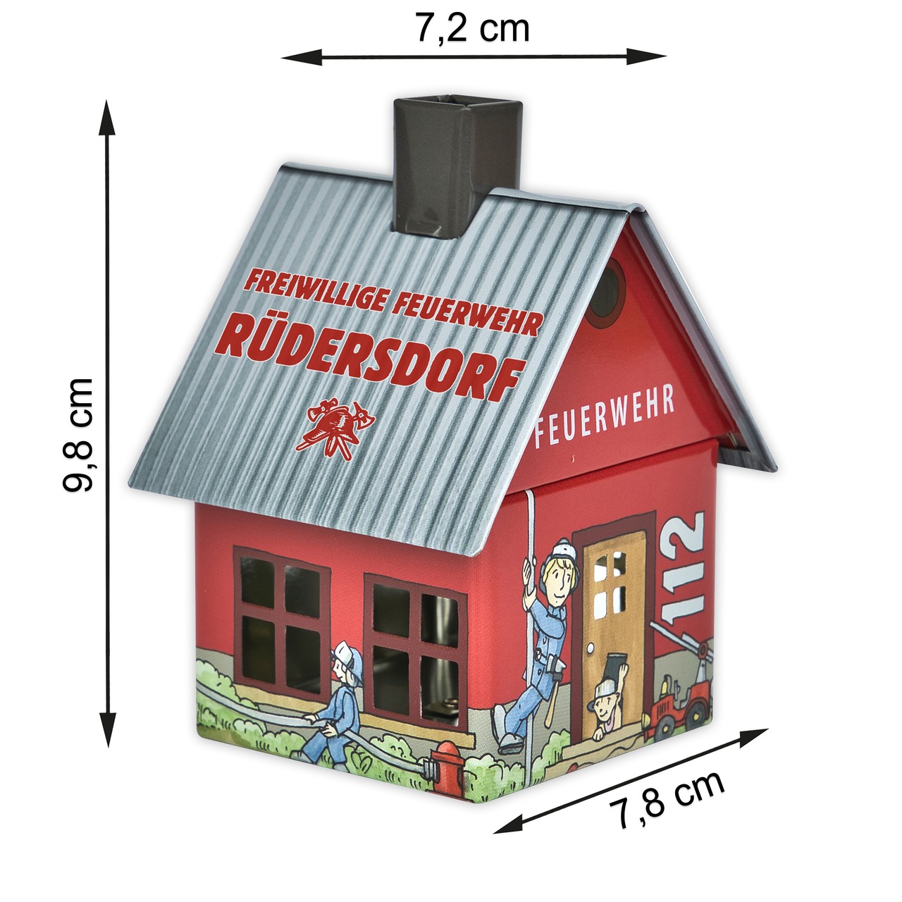 Räucherhäuschen Feuerwehr mit Logo personalisiert