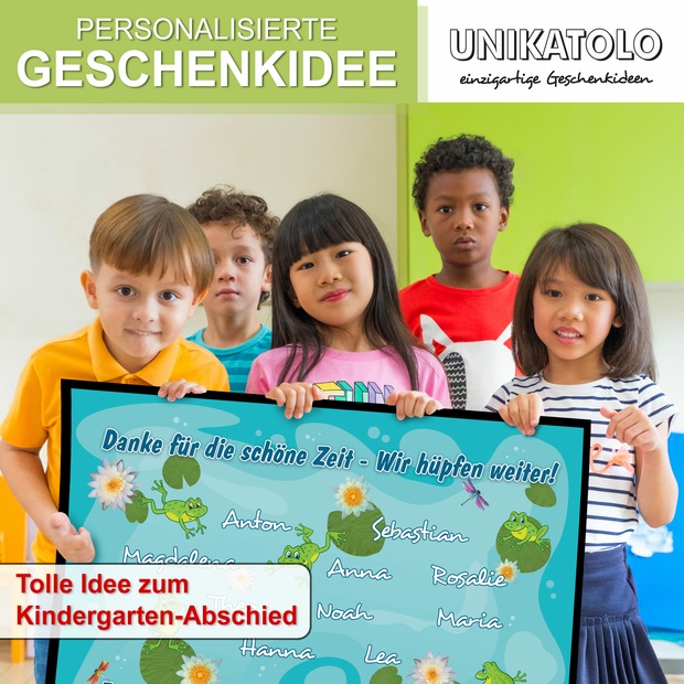Unikatolo Fußmatte FRÖSCHE Kita Abschied mit Namen