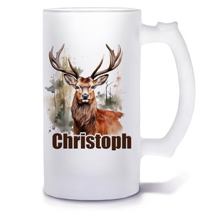 Unikatolo Bierkrug mit Name personalisiert - Hirsch2
