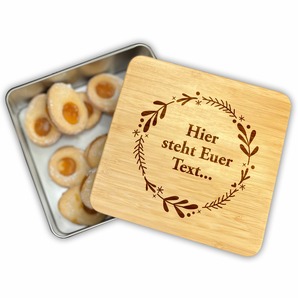 Unikatolo Personalisierte Keksdose Gravur (Kranz Weihnachten)