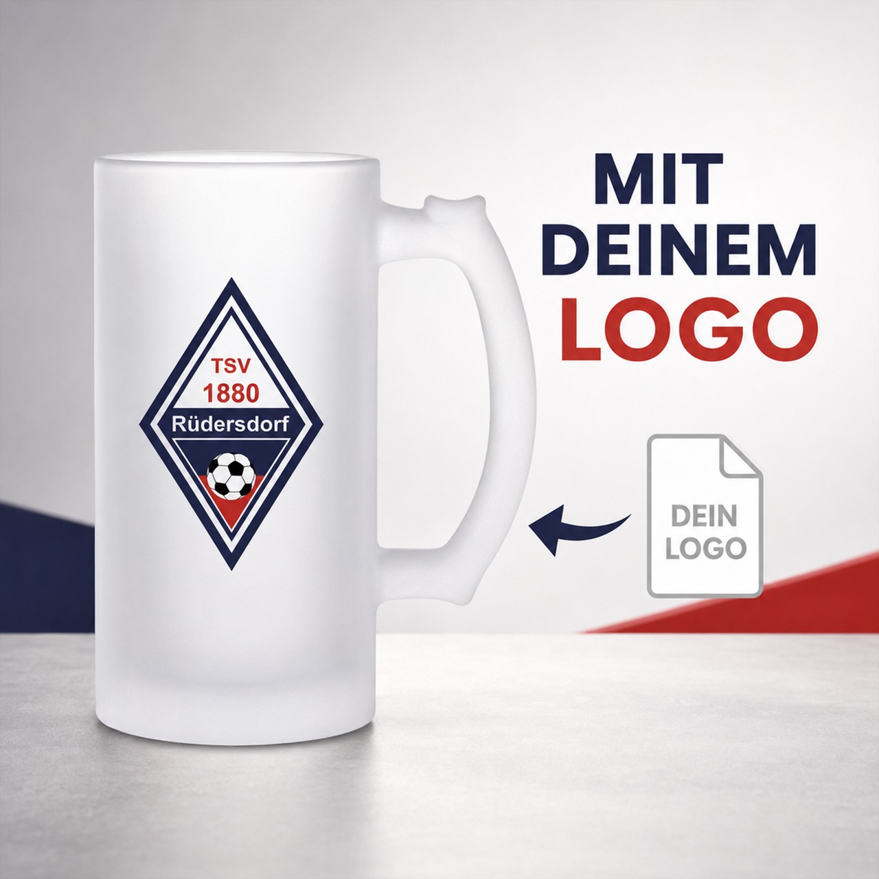 Unikatolo Bierkrug mit eigenem Logo oder Foto personalisiert