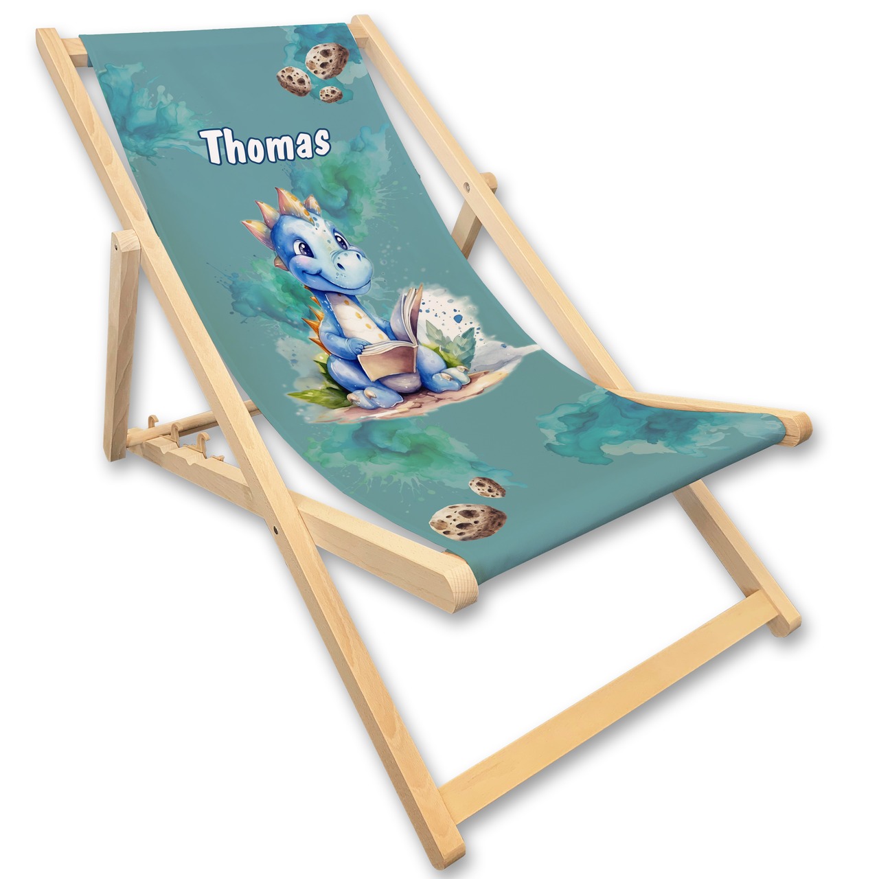 Kinderliegestuhl Dino mit Name personalisiert - 1