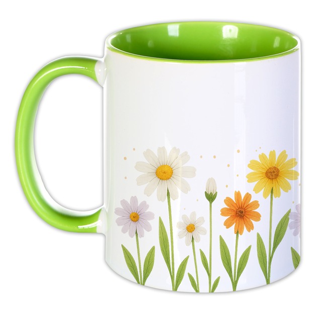 Unikatolo Tasse zum KiTa Abschied Blume mit Name bedruckt
