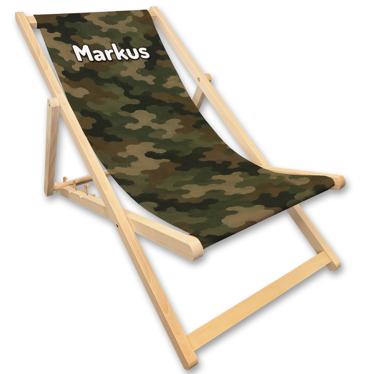 Unikatolo Campingstuhl mit Name personalisiert Camouflage Tarnmuster