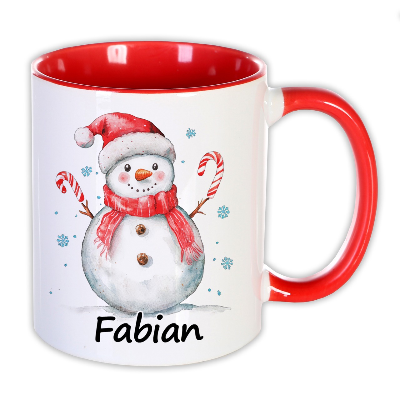Unikatolo Weihnachtstasse Schneemann mit Name personalisiert