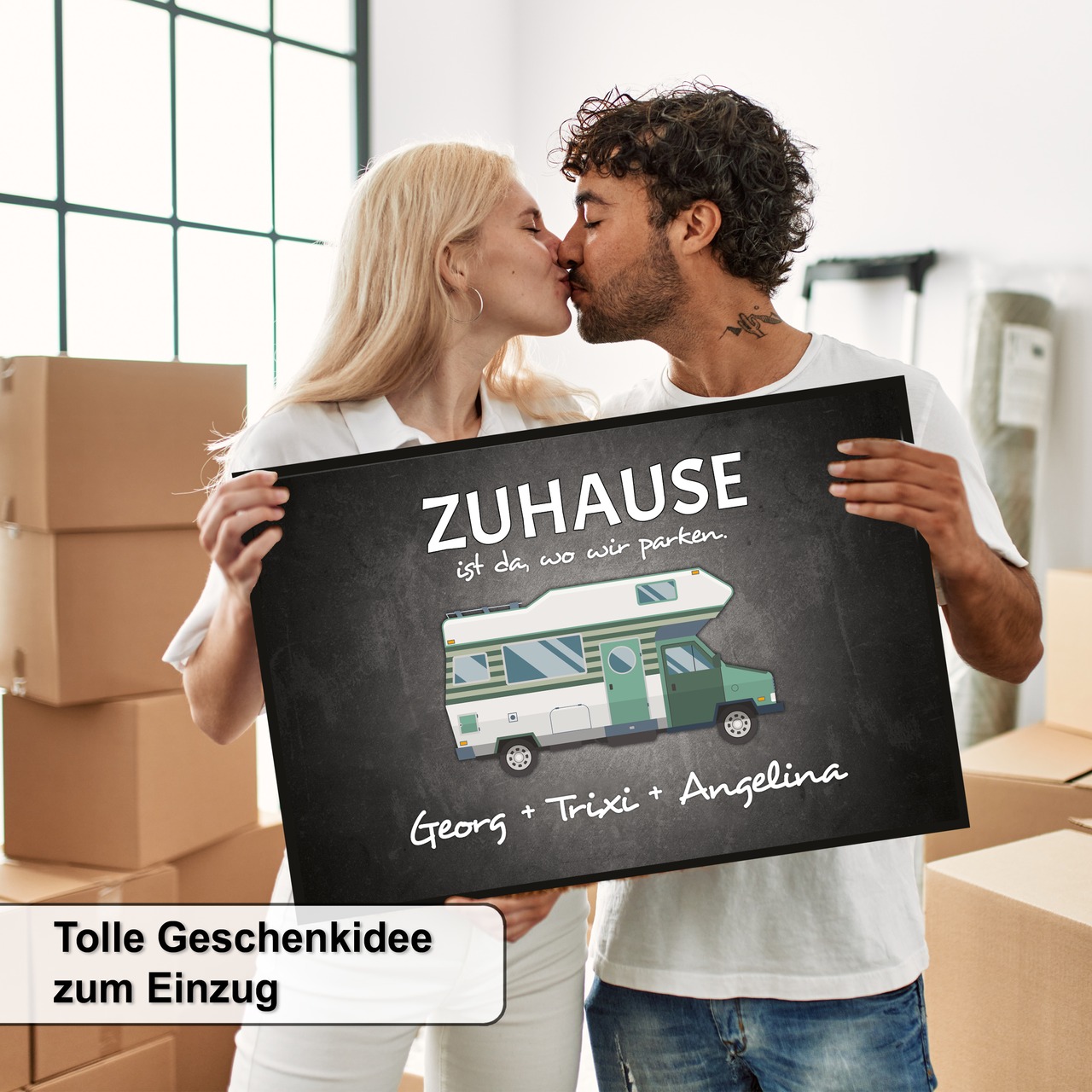 Unikatolo Fußmatte Motiv Wohnmobil mit Name personalisiert