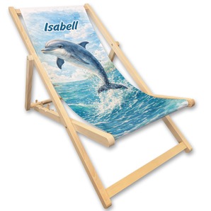 Kinderliegestuhl Delfin mit Name personalisiert