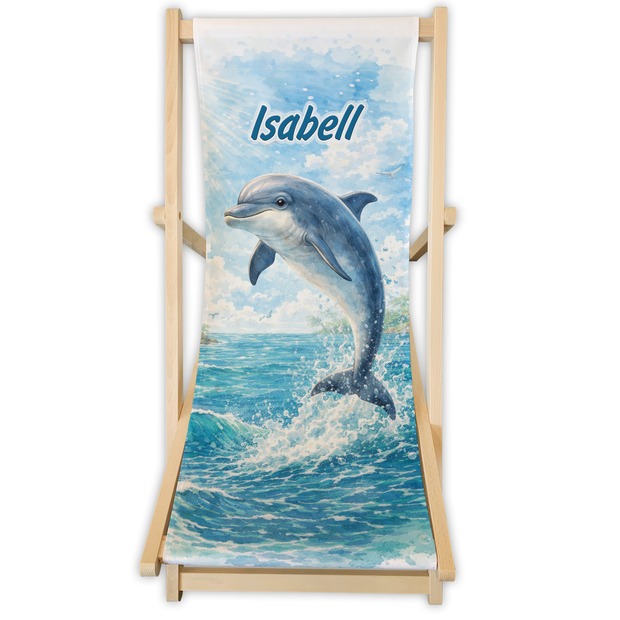 Kinderliegestuhl Delfin mit Name personalisiert