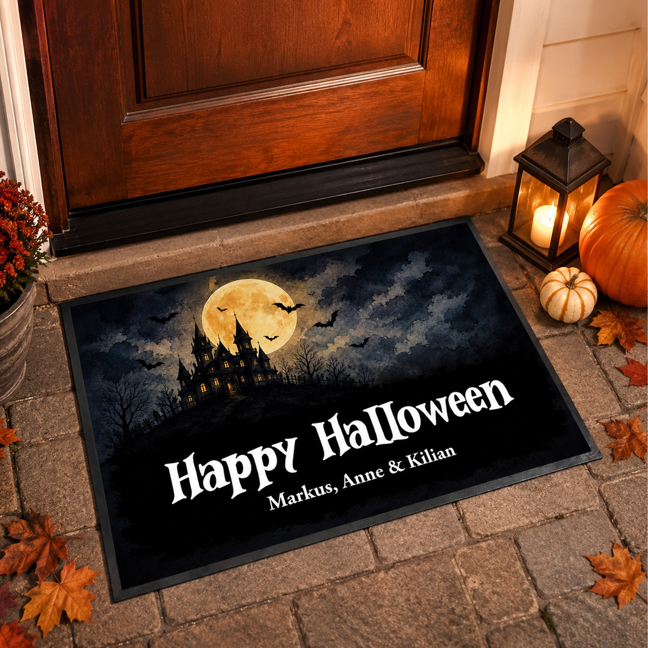 Unikatolo Fußmatte Motiv Halloween 2 mit Name personalisiert