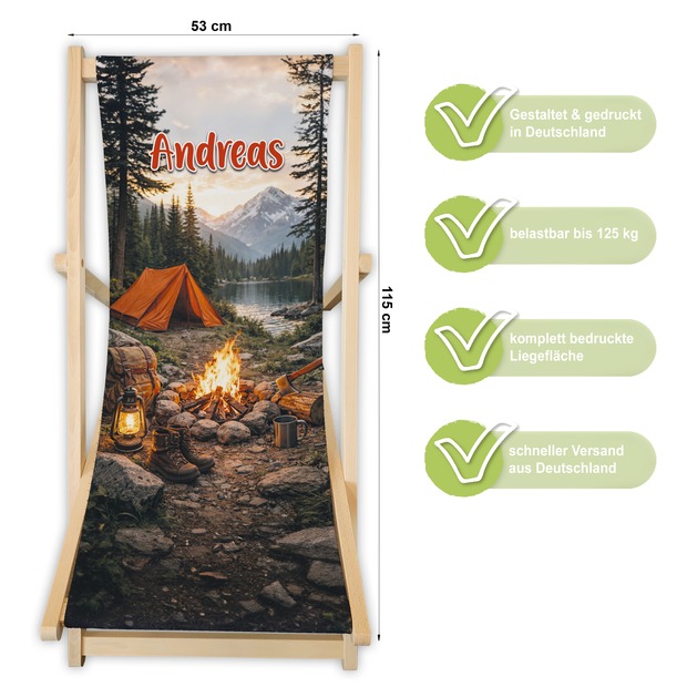 Unikatolo Campingstuhl mit Name personalisiert | CAMPING 1