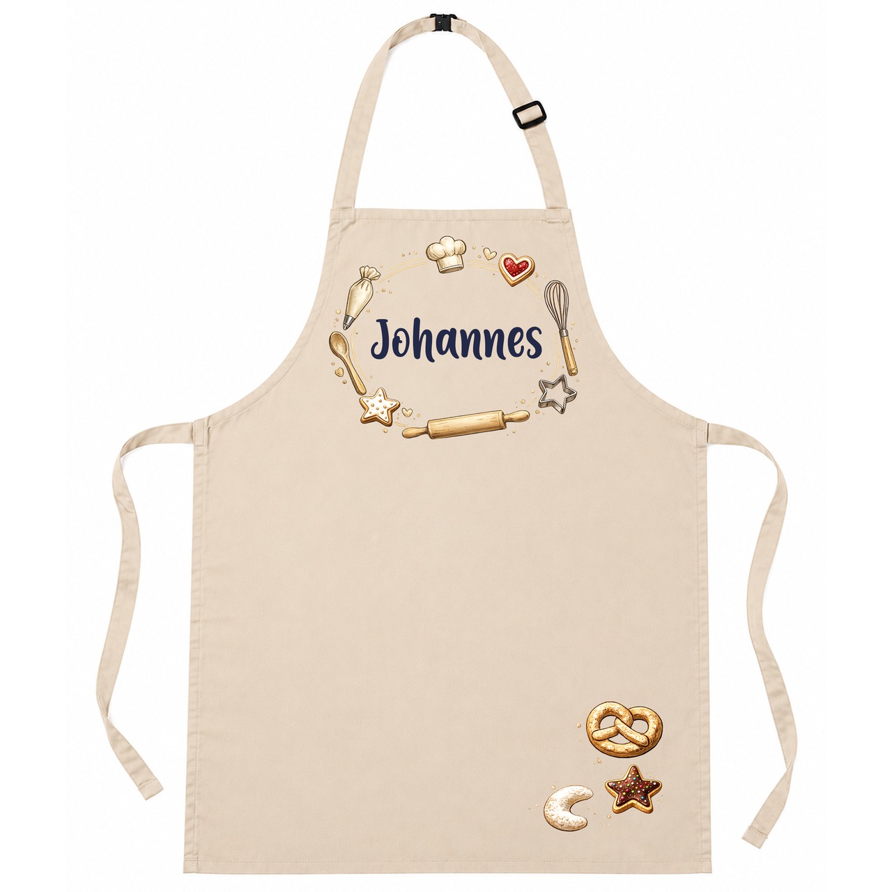 Unikatolo Kinderschürze BACKEN mit Name personalisiert | BEIGE