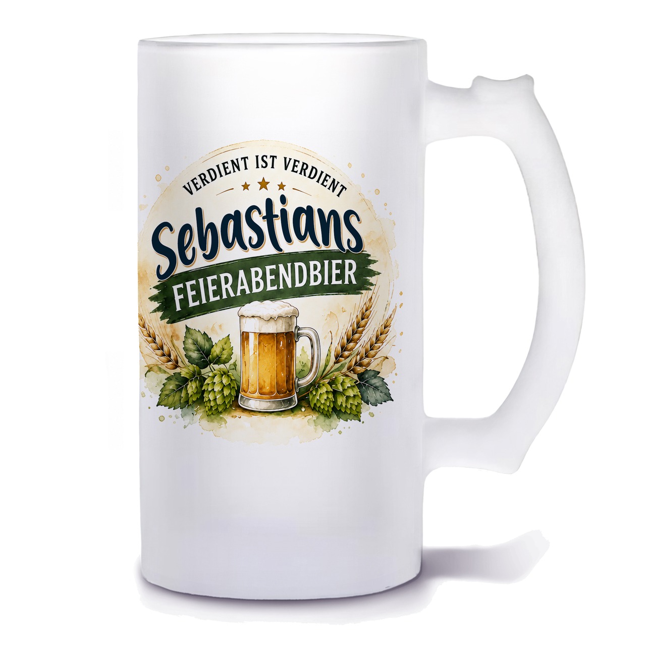 Unikatolo Bierkrug mit Name personalisiert - Feierabendbier