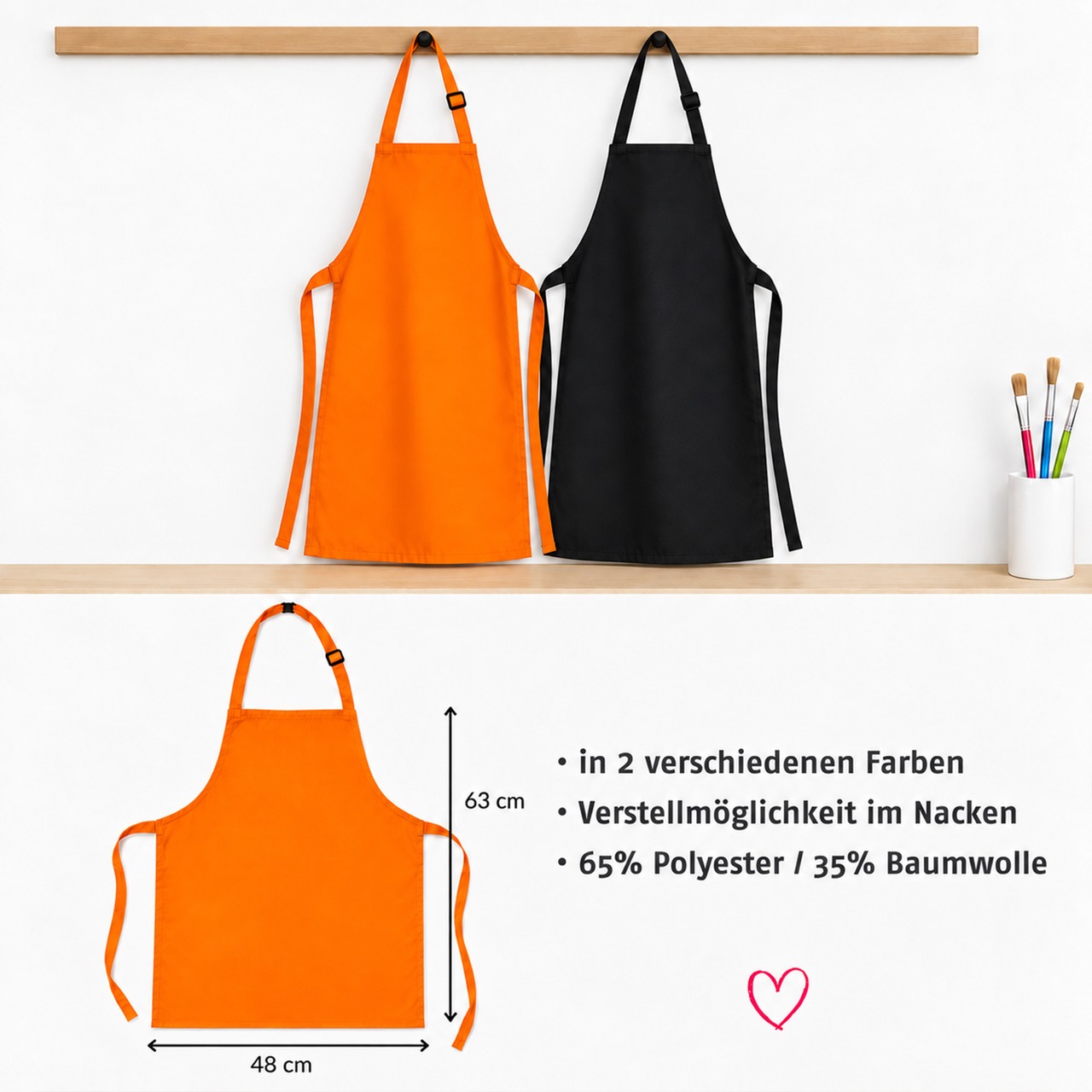 Unikatolo Kinderschürze HALLOWEEN mit Name personalisiert | SCHWARZ