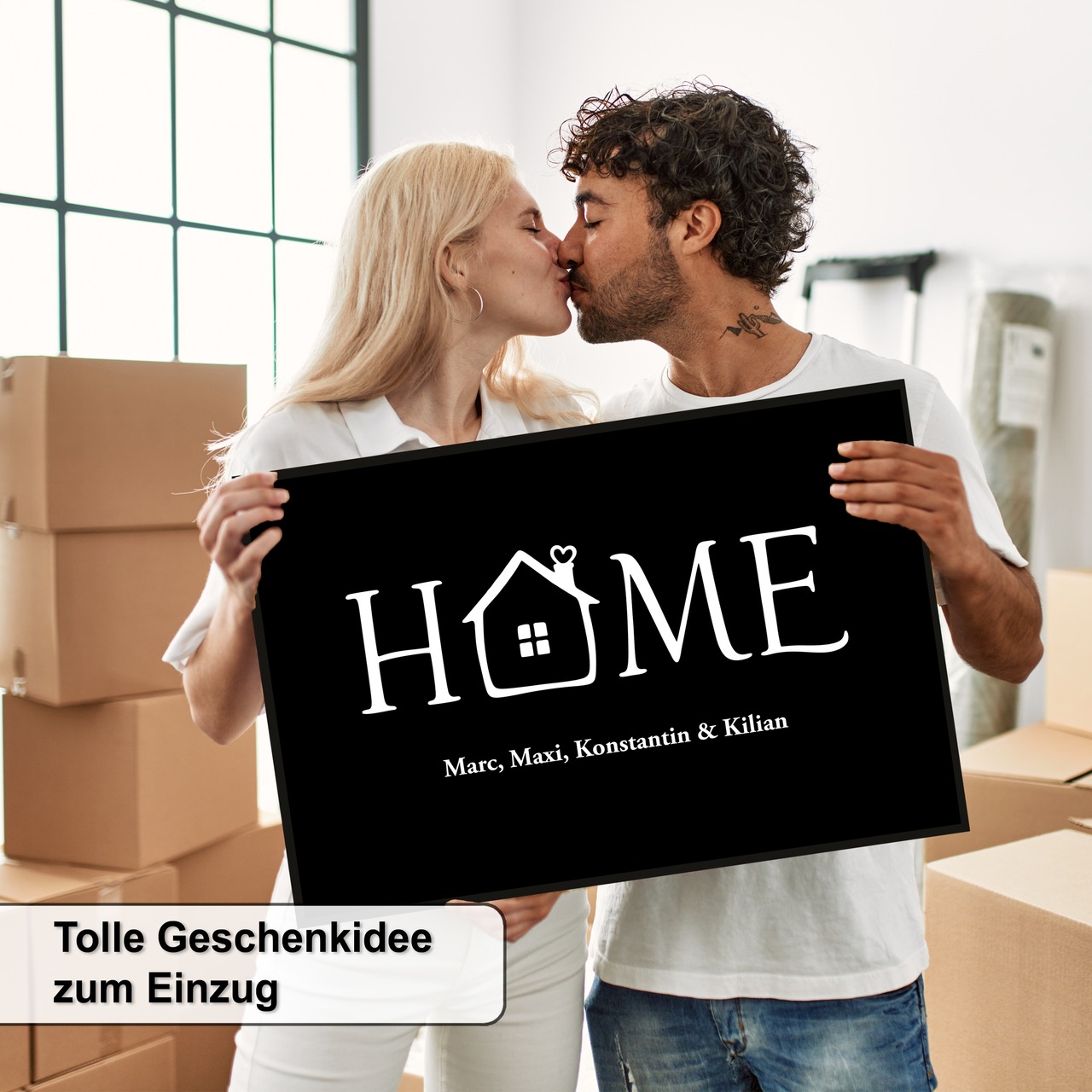Unikatolo Fußmatte Motiv HOME mit Name personalisiert