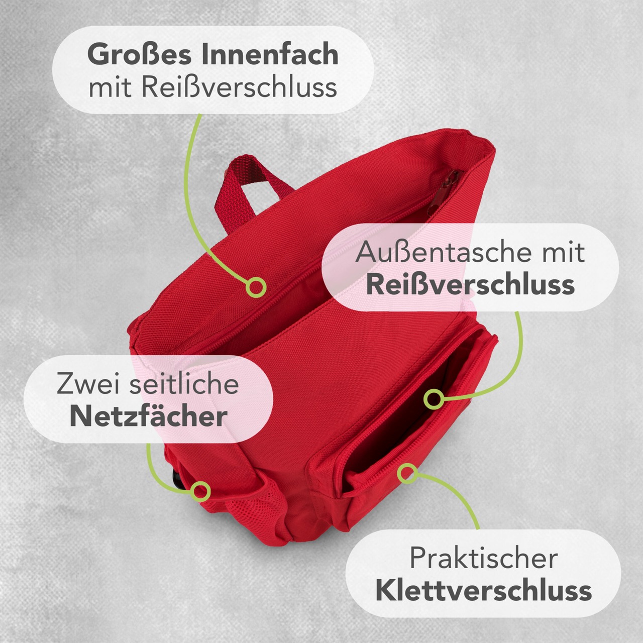 Unikatolo Kindergartenrucksack Traktor mit Name | rot