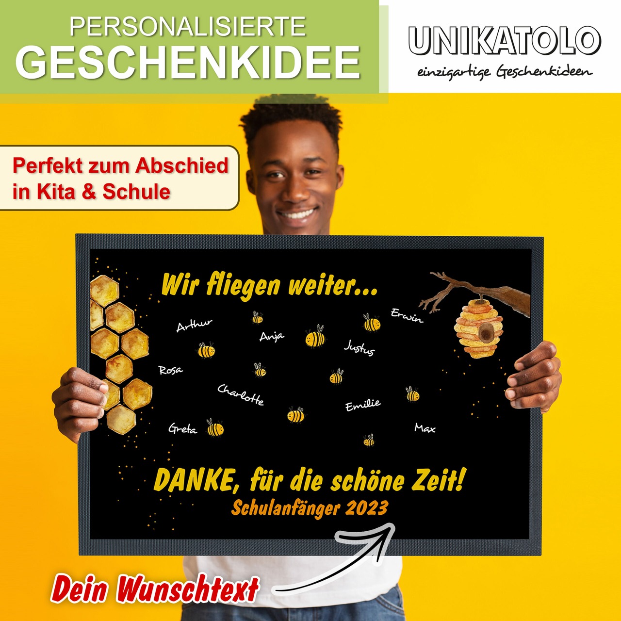 Unikatolo Fußmatte Motiv BIENEN KiTa