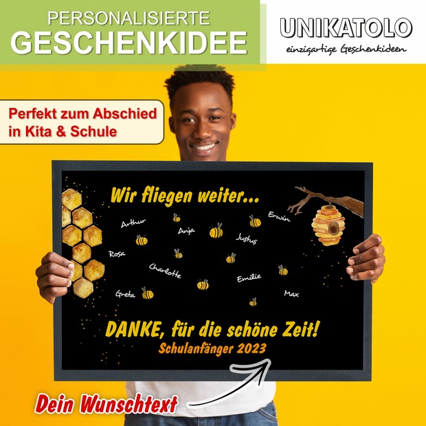 Unikatolo Fußmatte Motiv BIENEN KiTa