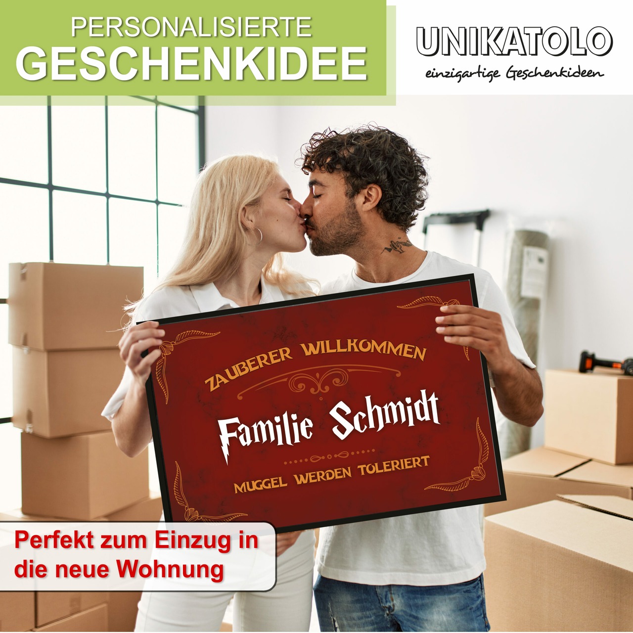 Unikatolo Fußmatte Zauberer Willkommen mit Name personalisiert