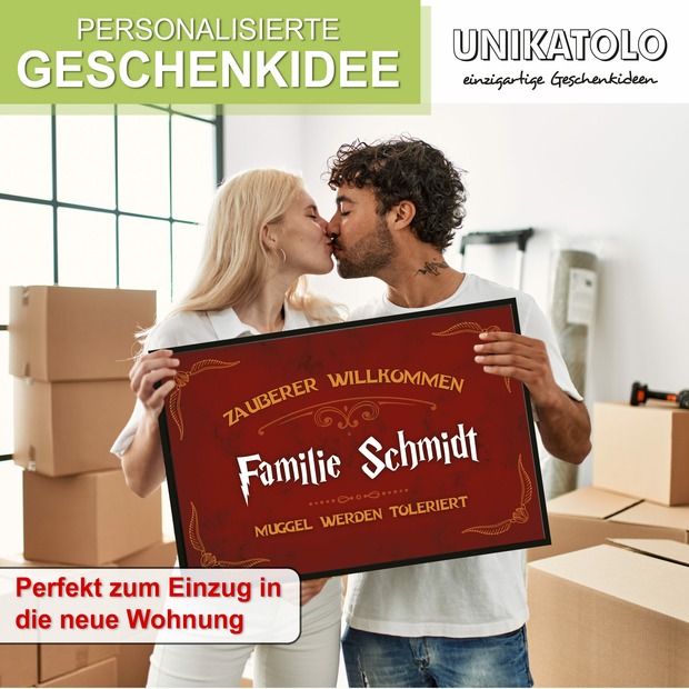 Unikatolo Fußmatte Zauberer Willkommen mit Name personalisiert