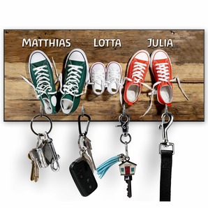 Unikatolo Schlüsselbrett Schuhe, Familie mit Name personalisiert