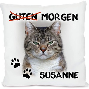 Unikatolo Kissen Motiv Miezepeter mit Name personalisiert