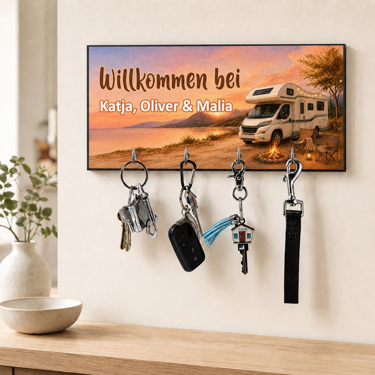 Unikatolo Schlüsselbrett mit Name personalisiert Wohnmobil