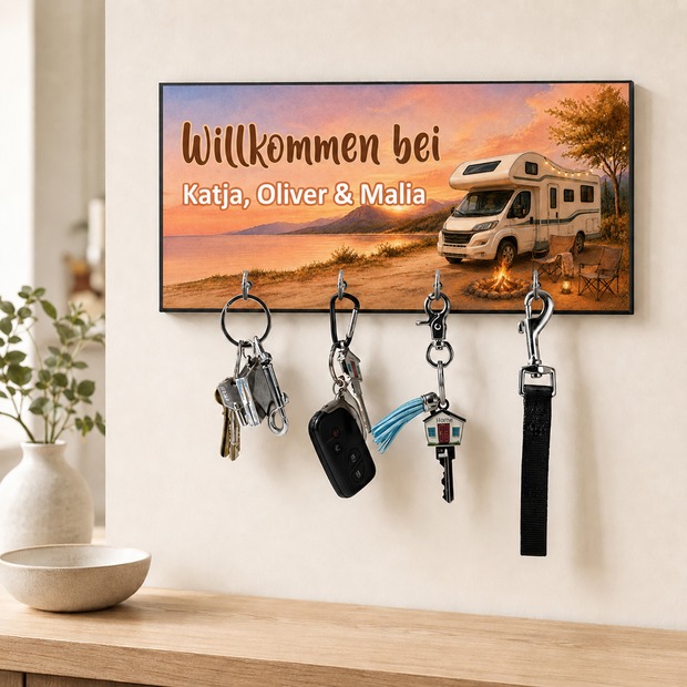 Unikatolo Schlüsselbrett mit Name personalisiert Wohnmobil