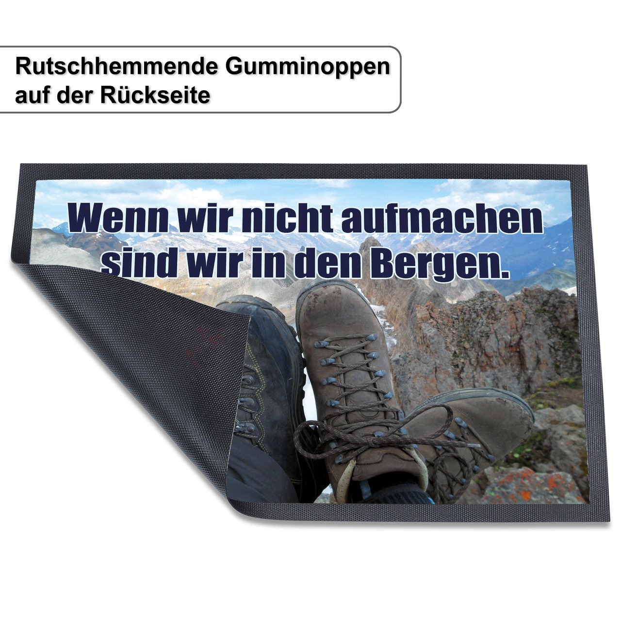 Unikatolo Fußmatte Motiv Wandern mit Name personalisiert