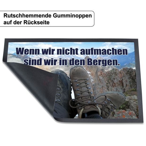 Unikatolo Fußmatte Motiv Wandern mit Name personalisiert