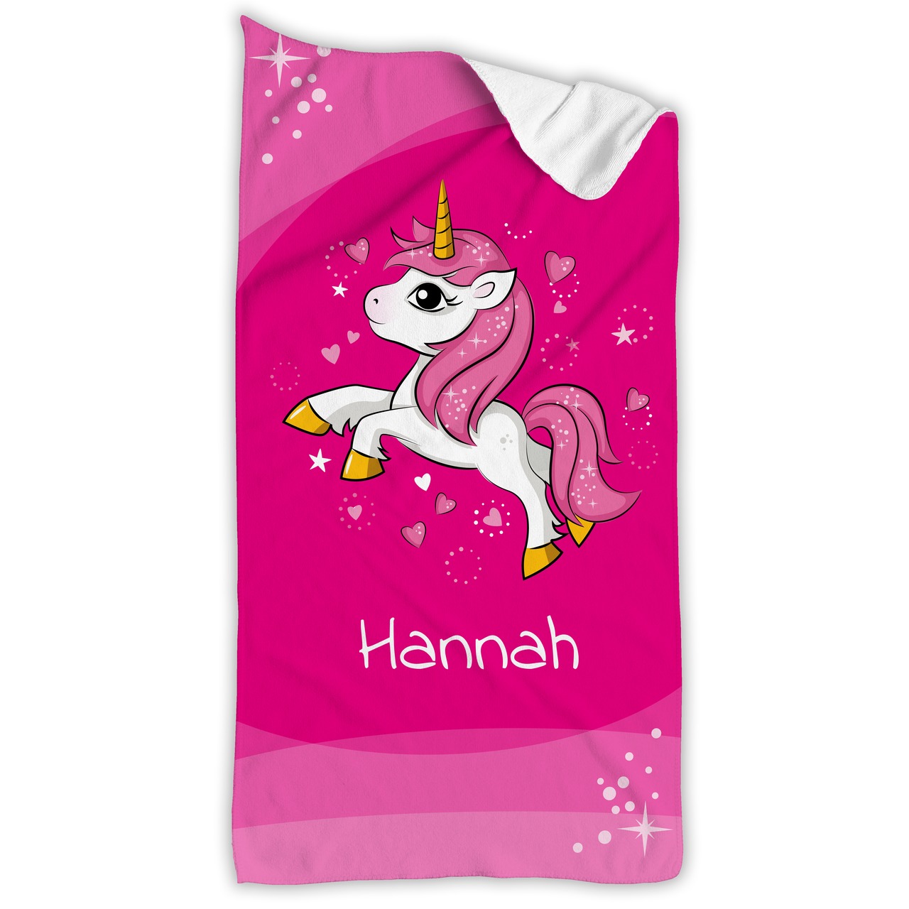 Unikatolo Badetuch Motiv Einhorn mit Name personalisiert