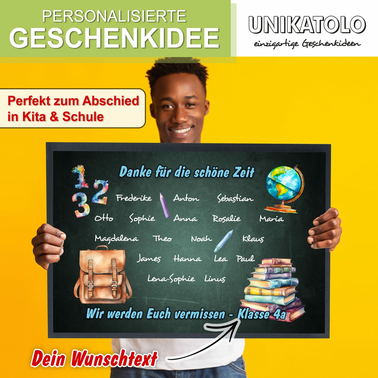 Unikatolo Fußmatte Motiv SCHULE