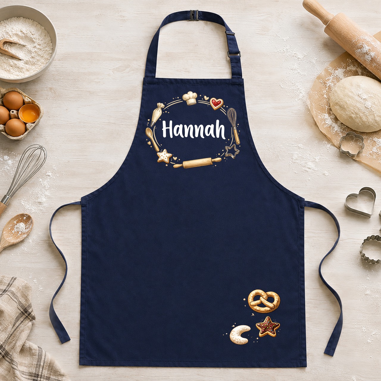 Unikatolo Kinderschürze BACKEN mit Name personalisiert | NAVY