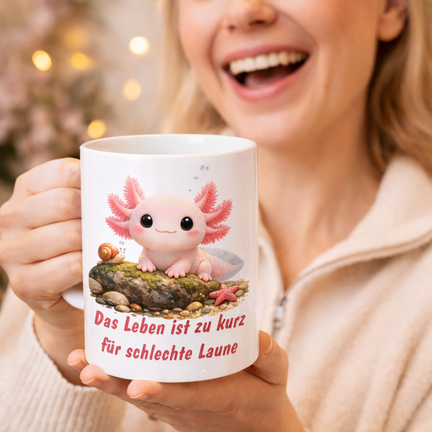 Unikatolo lustige Tasse als Geschenkidee Tiermotiv (Axolotl)