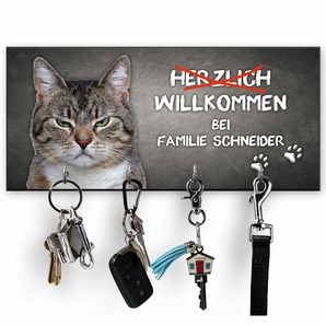 Unikatolo Schlüsselbrett Miezepeter mit Name personalisiert