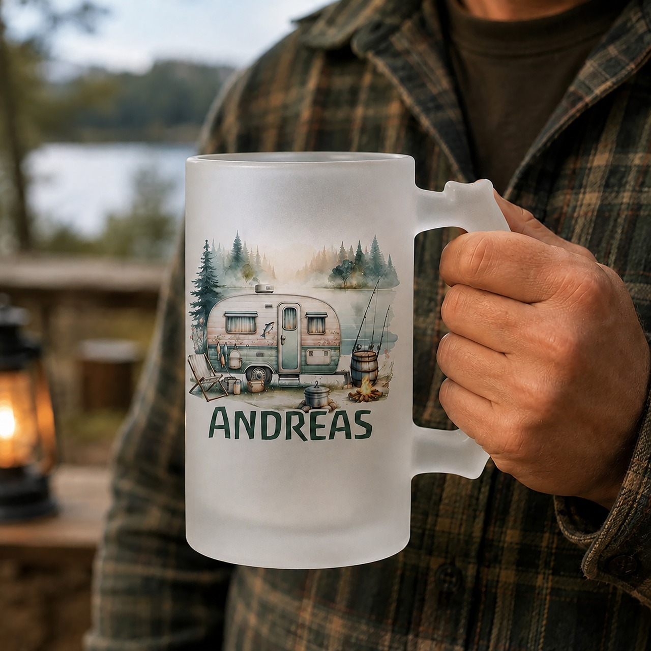 Unikatolo Bierkrug mit Name personalisiert - Camper