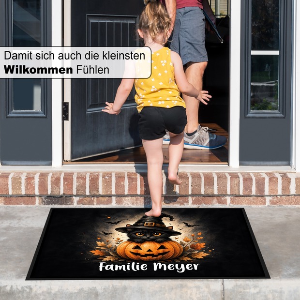 Unikatolo Fußmatte Motiv Halloween 1 mit Name personalisiert