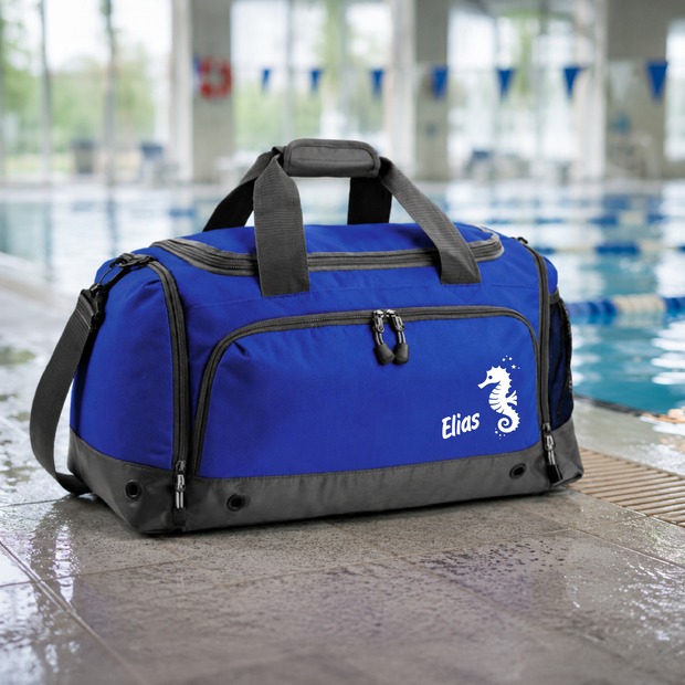 Unikatolo Sporttasche mit Name personalisiert Kinder & Erwachsene | BLAU