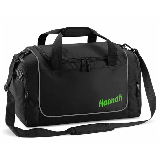 Unikatolo Sporttasche mit Name personalisiert, ohne Motiv | Schwarz