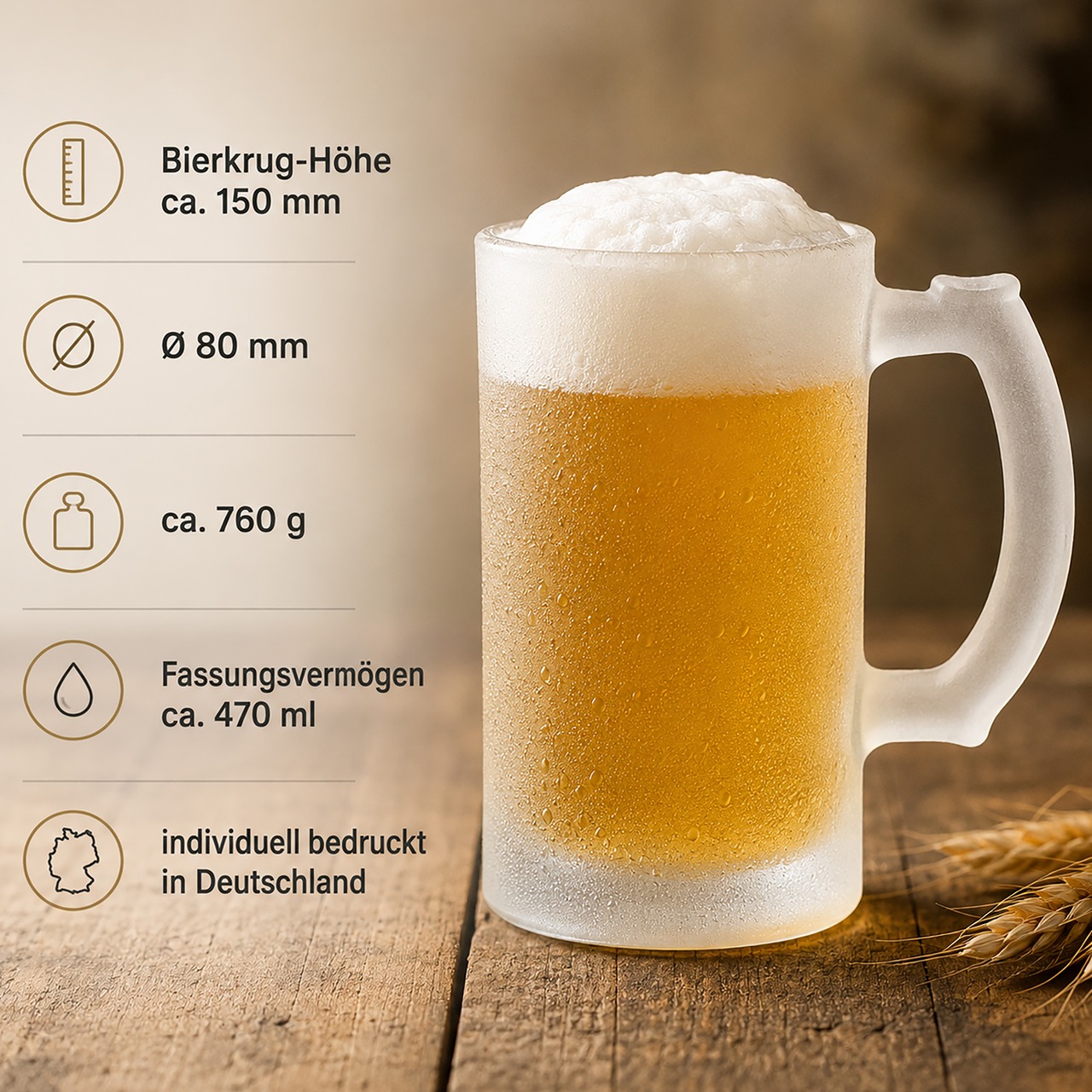 Unikatolo Bierkrug mit Name personalisiert - Anker